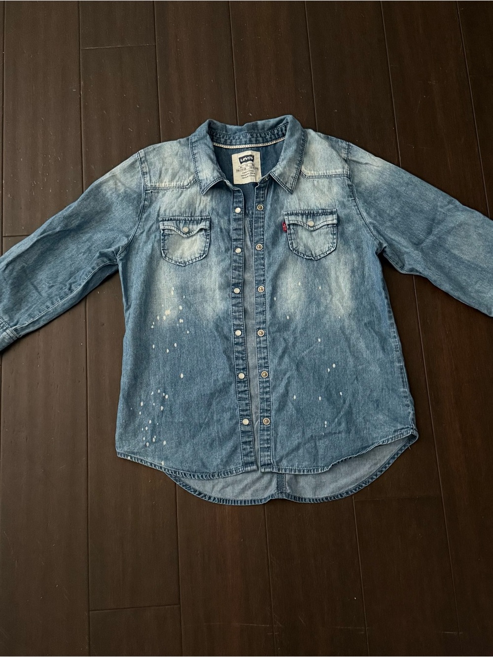 Levi's Light Blue Washed Denim Button-Down Shirt